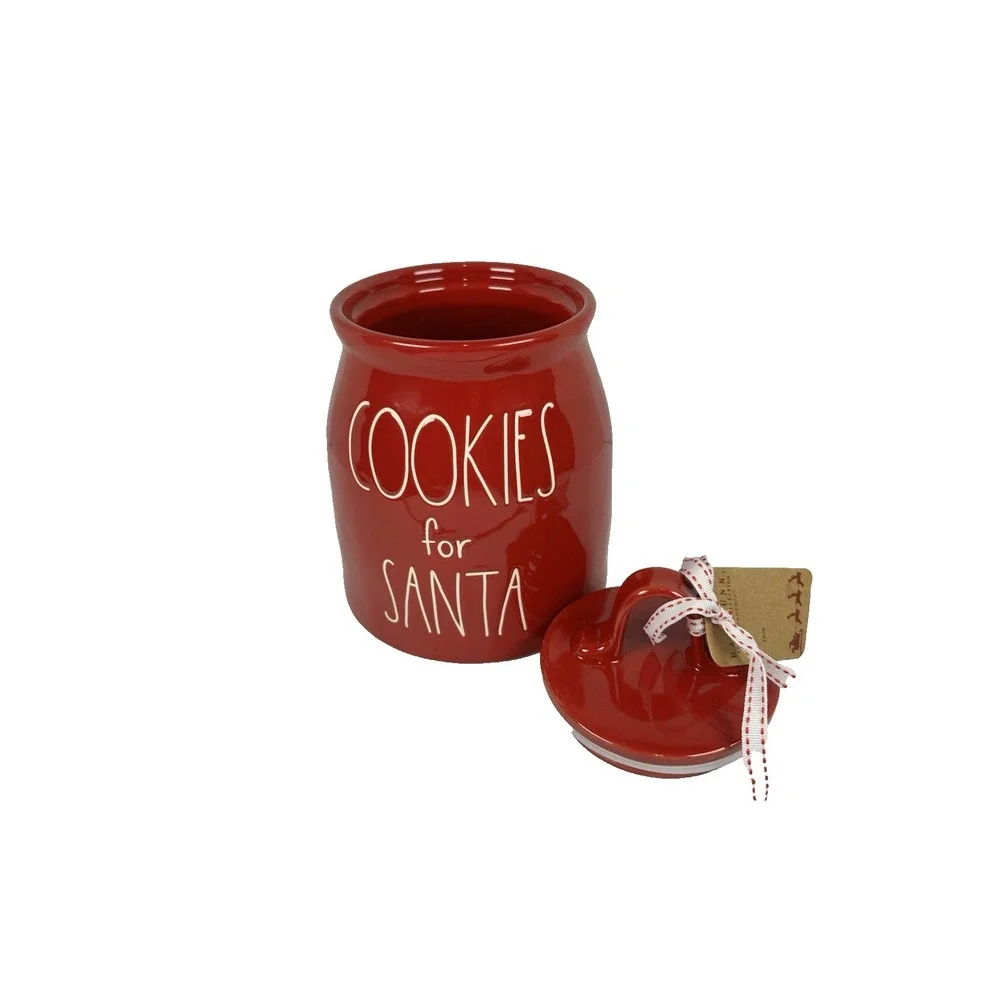 Rae Dunn Cookies for Santa Red Canister Jar with Lid Magenta Artisan Collection